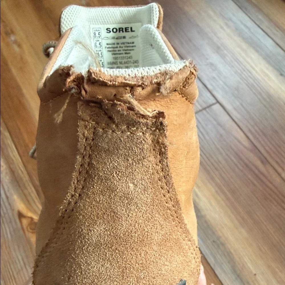 Sorel Woman’s Tan and Brown Waterproof Lace-Up Out and About Boots